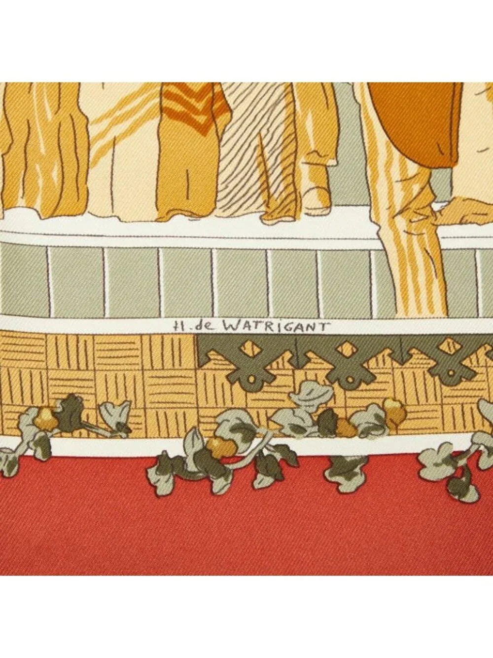 Hermes Carre 90 Un Siecle de Courses Deauville Horse Racing Era Scarf Brown